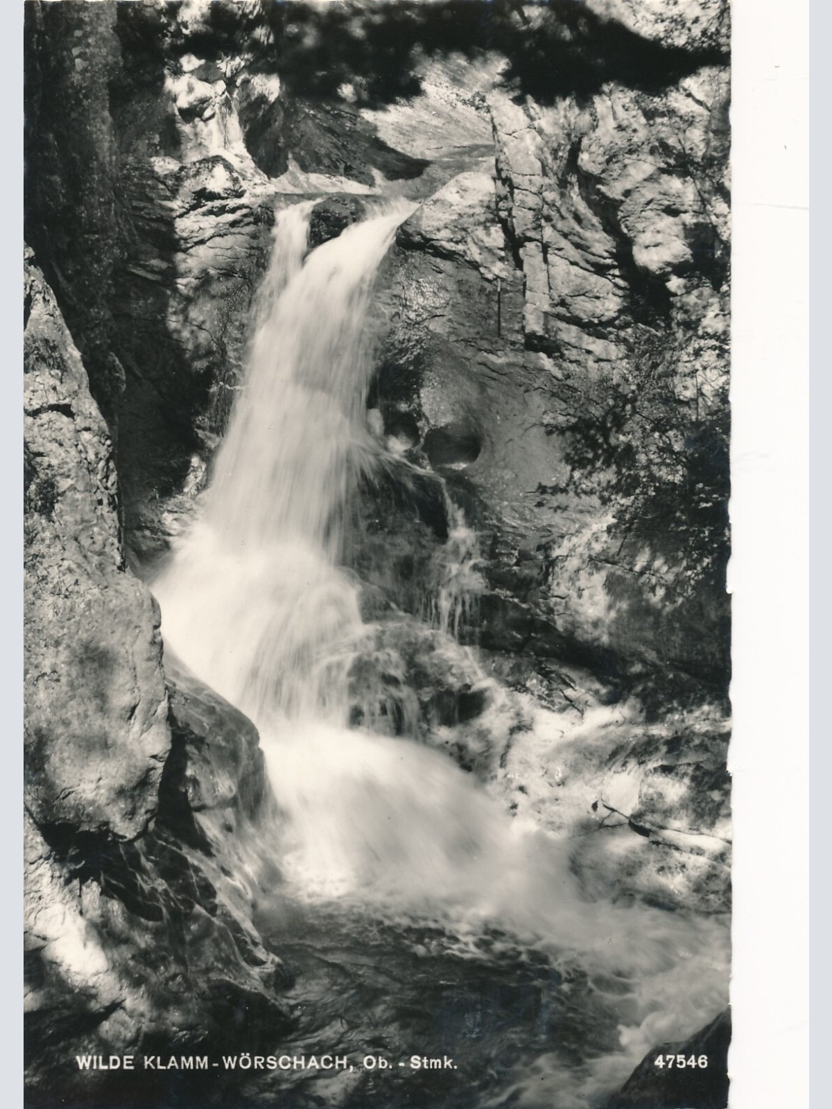 AK Wilde Klamm Wörschach mit Wasserfall Steiermark Ansichtskarte (14471)