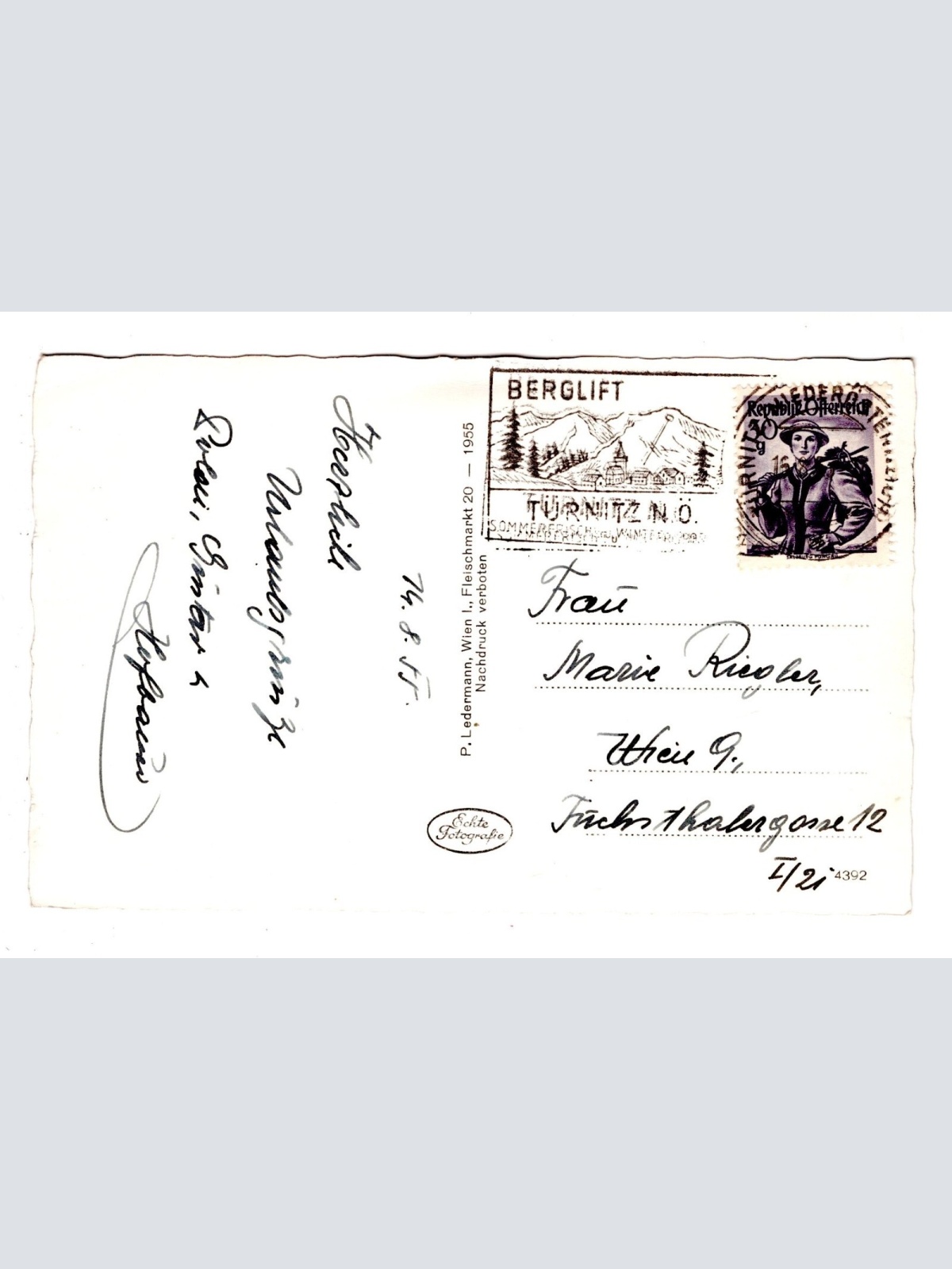 AK, Türnitz mit Berglift, Niederösterreich, Ansichtskarte (S6373)