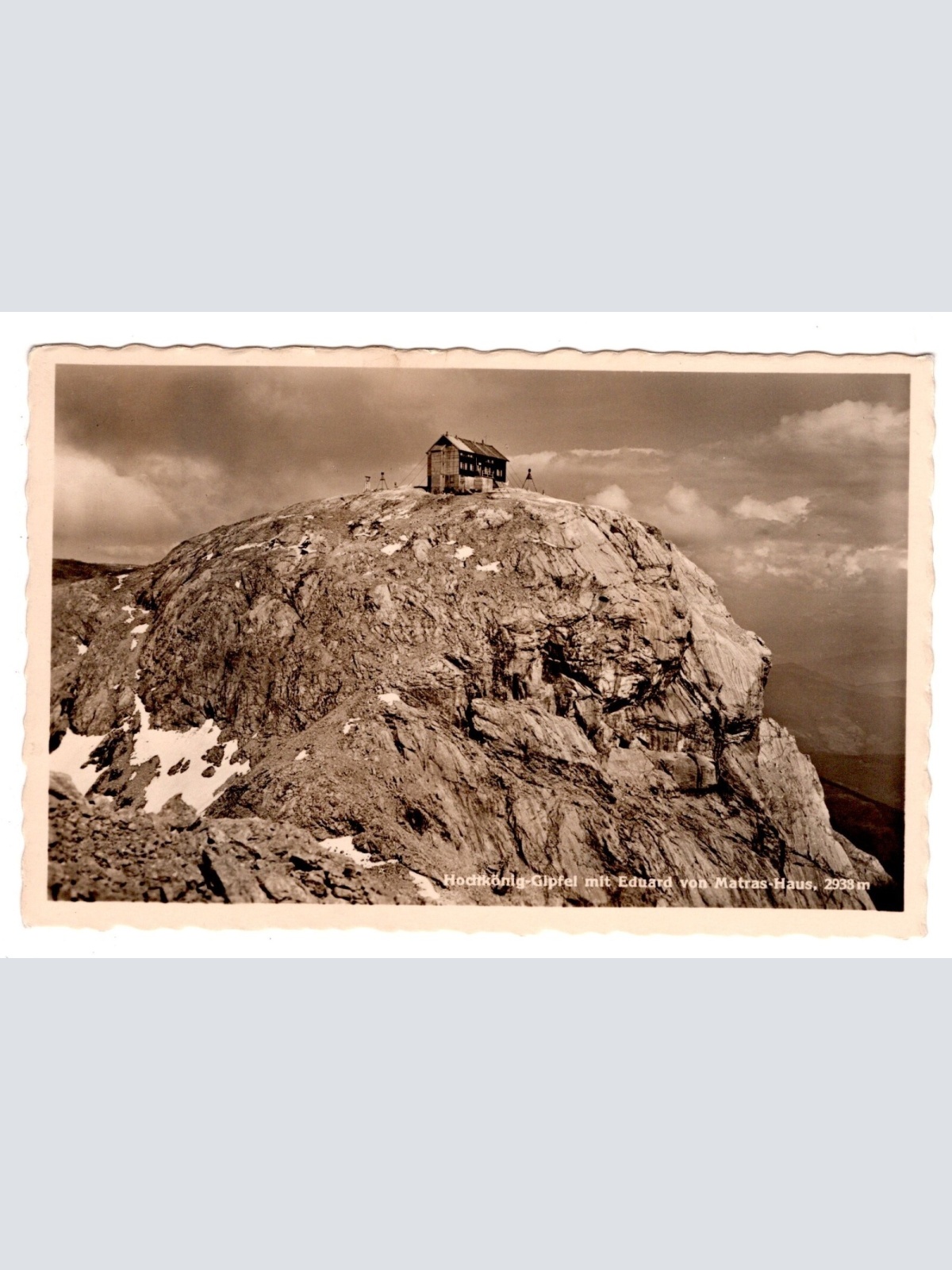 AK, Hochkönig Gipfel mit Eduard von Matras Haus, Ansichtskarte (S6387)