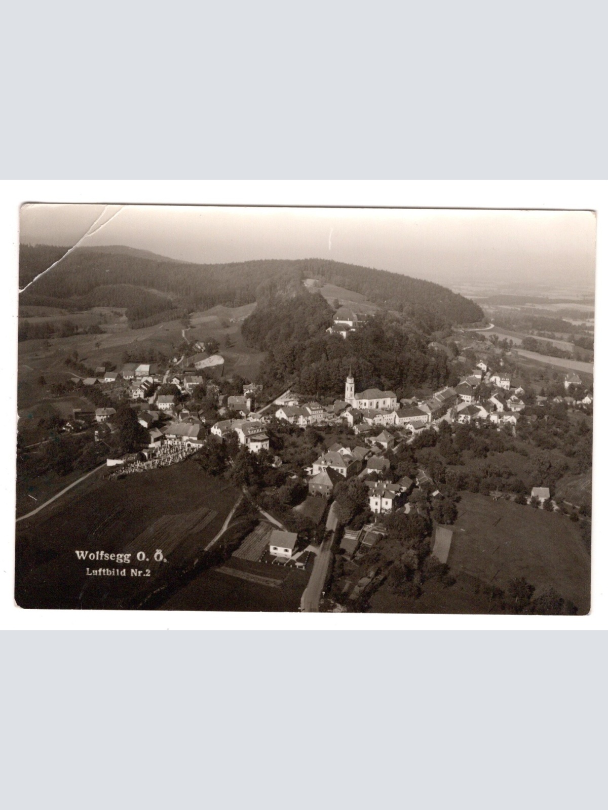 AK, Wolfsegg, Luftbild Nr. 2, Oberösterreich, Ansichtskarte (S6418)