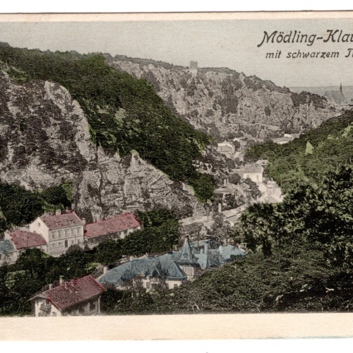 AK, Mödling-Klausen mit schwarzem Turm, Niederösterreich, Ansichtskarte (S6448)