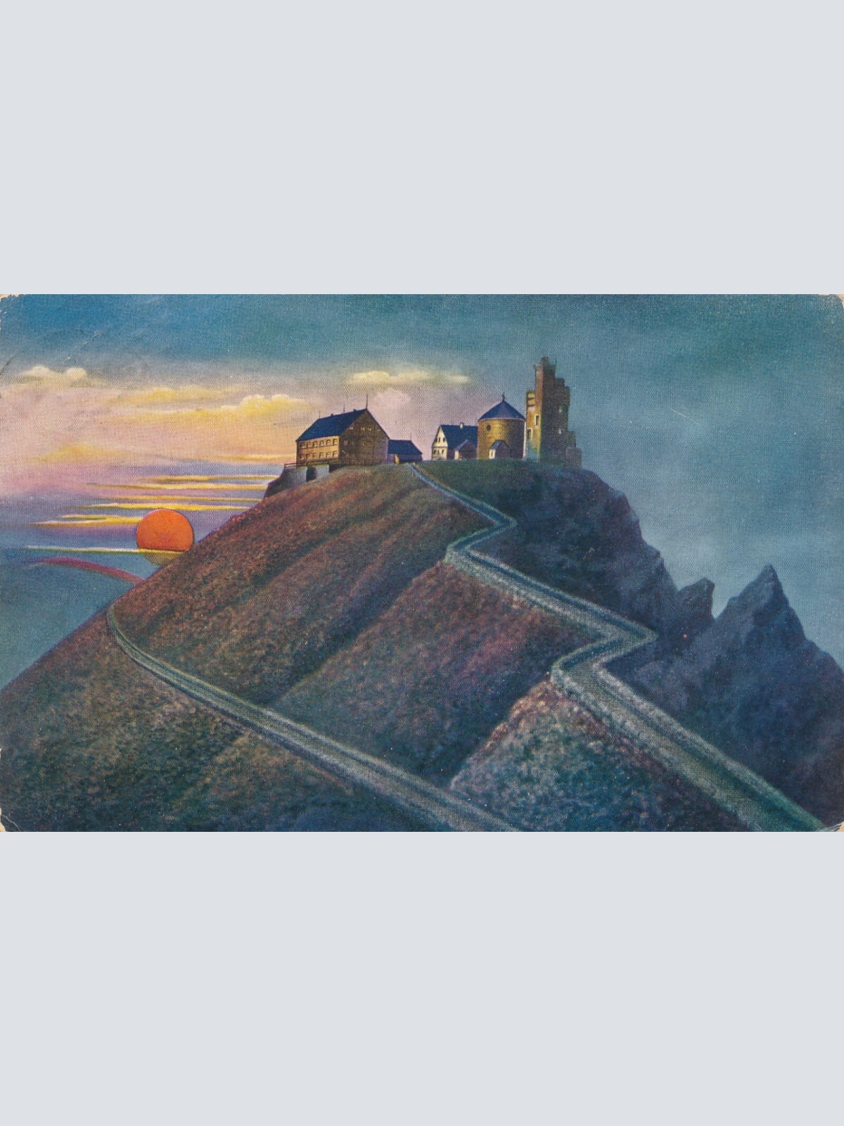 AK vom Riesengebirge Schneekoppe Tschechoslowakei Ansichtskarte (14331)