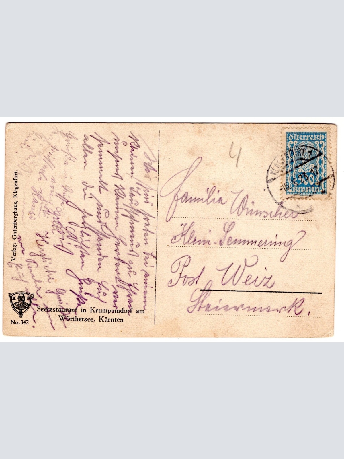 AK, Seerestaurant in Krumpendorf am Wörthersee, Kärnten, Ansichtskarte (S6527)