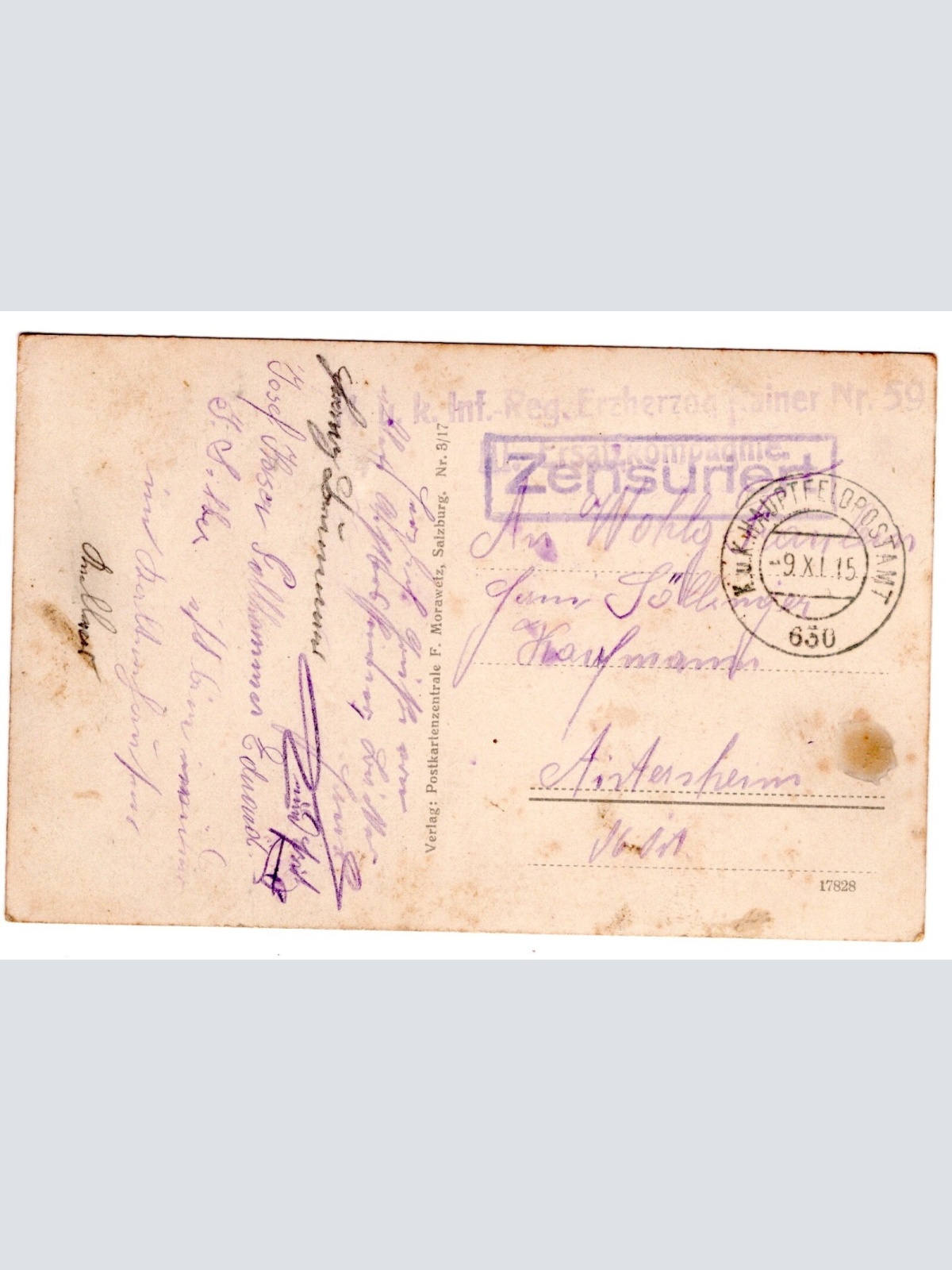 AK, Salzburg vom Kapuzinerberg, Ansichtskarte (S6550)