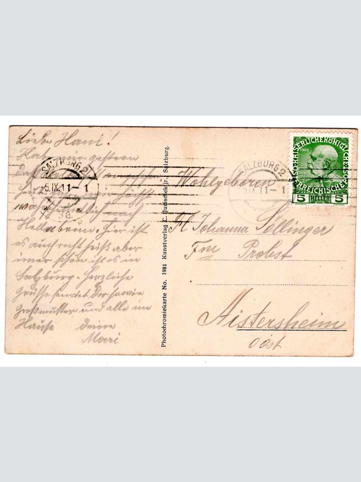 AK, Salzburg vom Elektrischen Aufzug am Mönchsberg, Ansichtskarte (S6551)