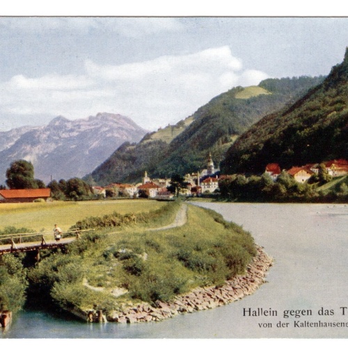 AK, Hallein gegen das Tennengebirge, Salzburg, Ansichtskarte (S6569)