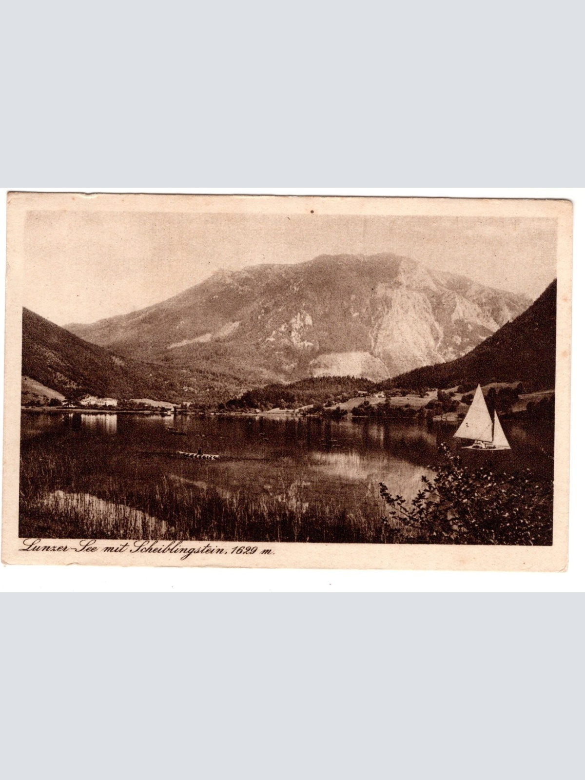 AK, Lunzersee mit Scheiblingstein, Niederösterreich, Ansichtskarte (S6669)
