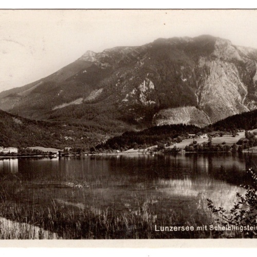 AK, Lunzersee mit Scheiblingstein, Niederösterreich, Ansichtskarte (S6679)