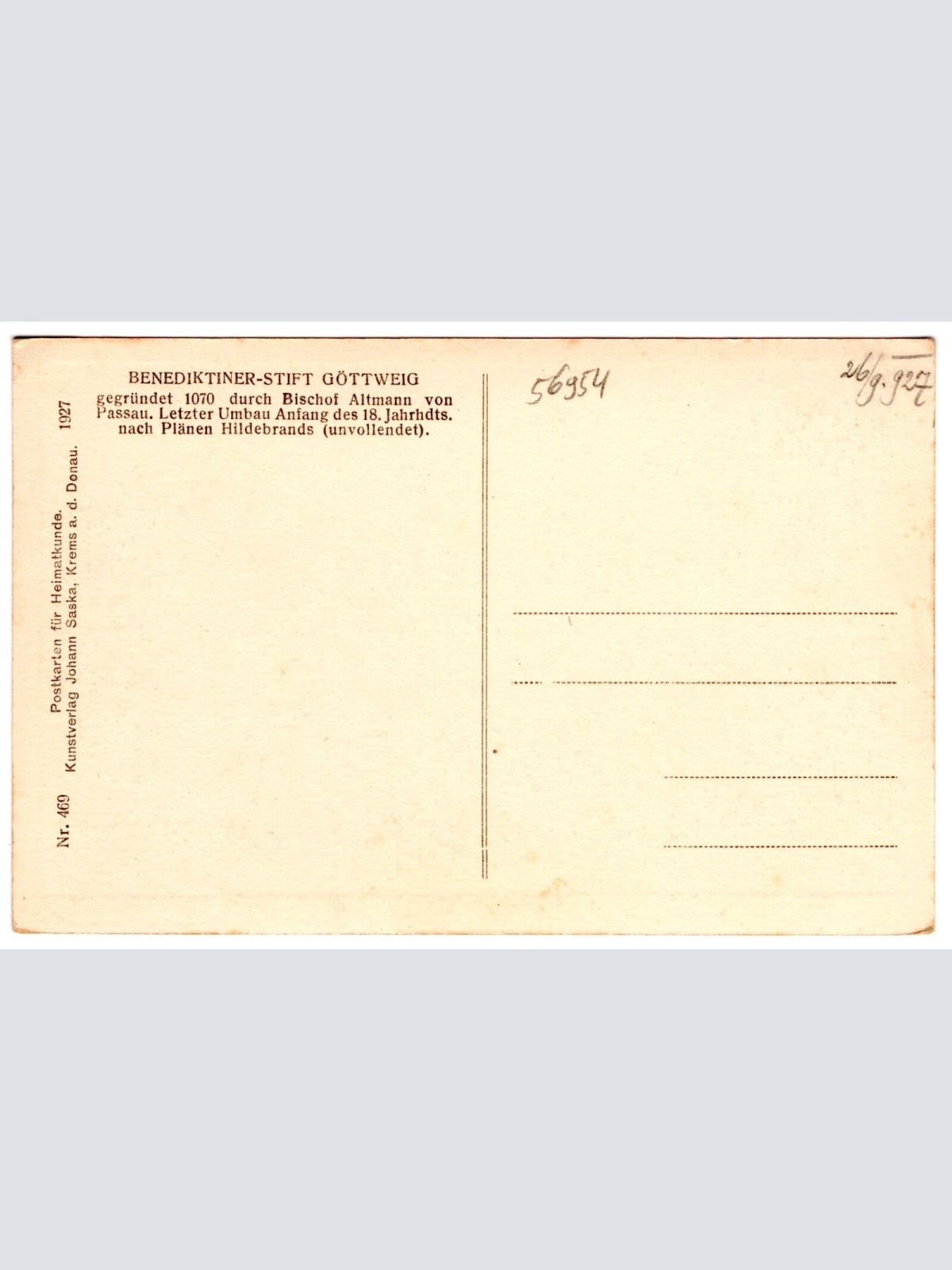 AK, Stift Göttweig, Niederösterreich, Ansichtskarte (S6718)