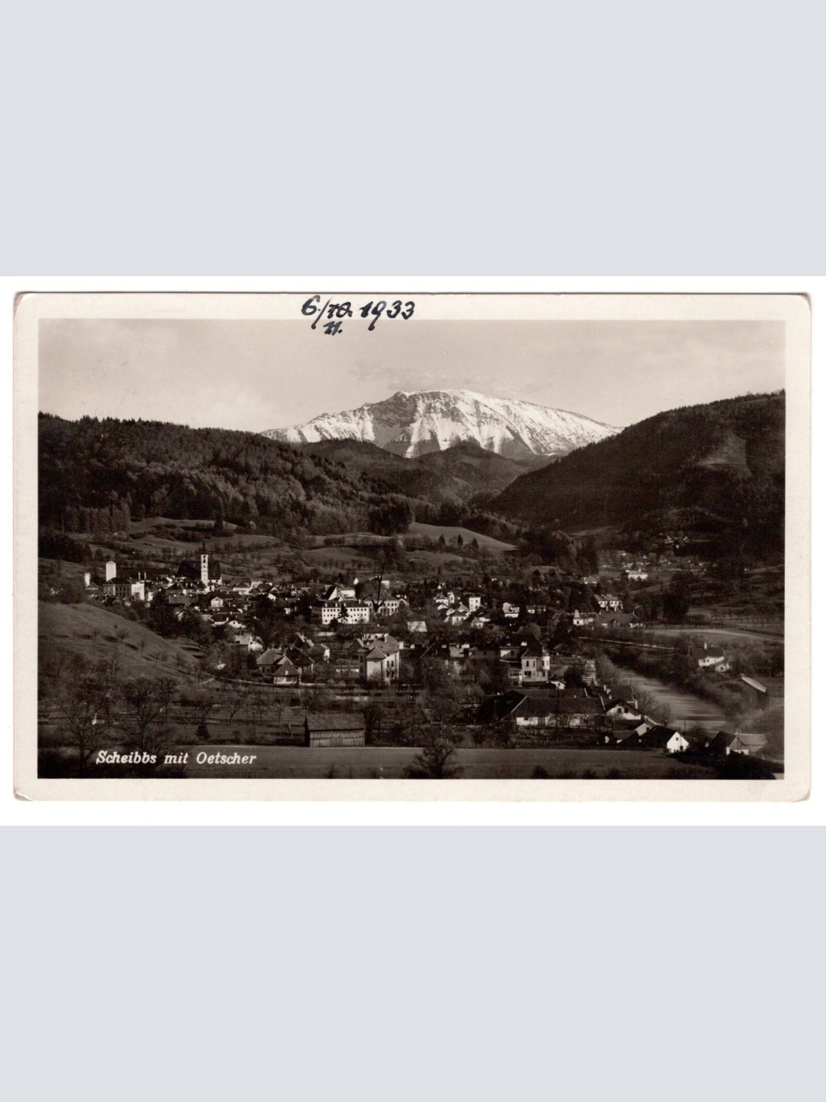 AK, Scheibbs mit Ötscher, Niederösterreich, Ansichtskarte (S6729)