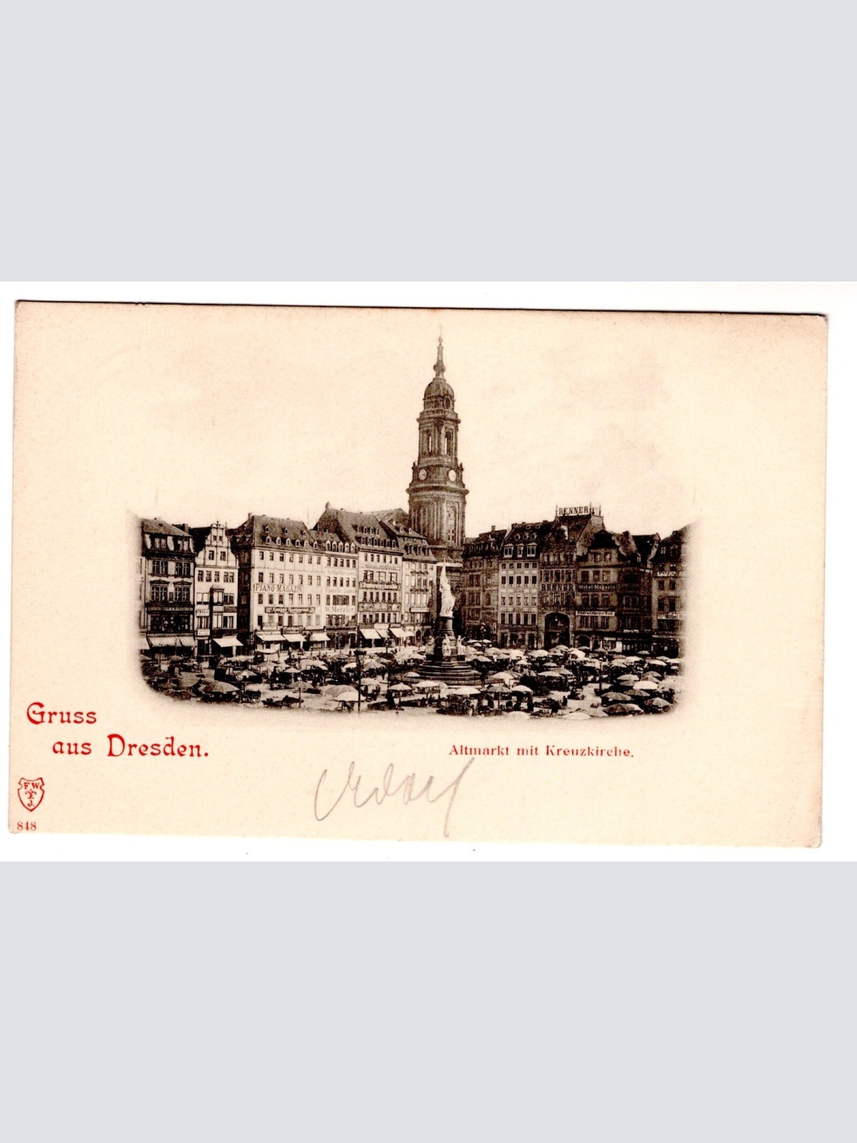 AK, Altmarkt mit Kreuzkirche, Dresden, Sachsen, Ansichtskarte (S6778)