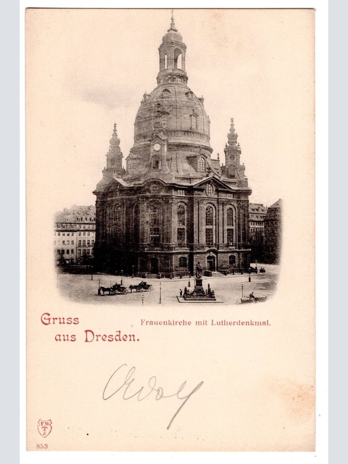 AK, Frauenkirche mit Lutherdenkmal, Dresden, Sachsen, Ansichtskarte (S6780)