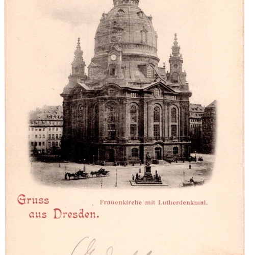 AK, Frauenkirche mit Lutherdenkmal, Dresden, Sachsen, Ansichtskarte (S6780)