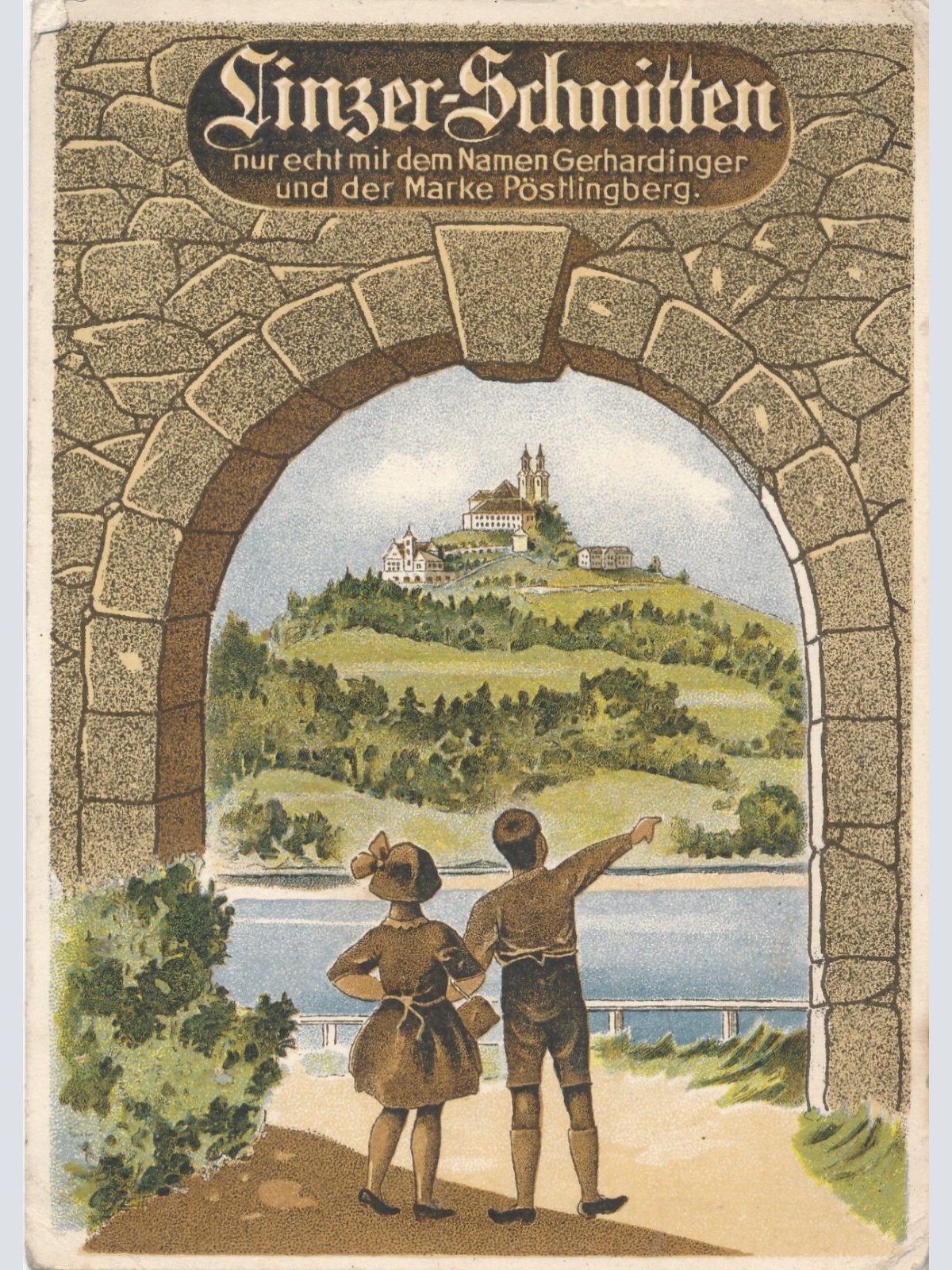 Reklame Karte Linzer Schnitten aus Linz Oberösterreich Ansichtskarte (14404)