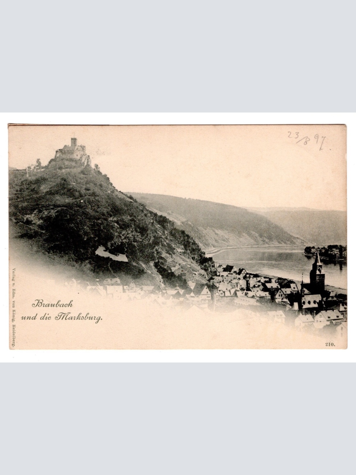 AK, Braubach und die Marksburg, Rheinland-Pfalz, Ansichtskarte (S6792)