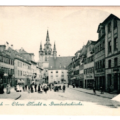 AK, Ansbach, Oberer Markt u. Gumbertuskirche, Bayern, Ansichtskarte (S6828)
