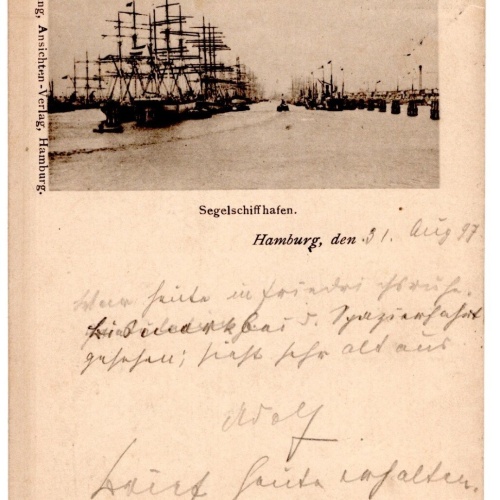 AK, Segelschiffhafen Hamburg, Ansichtskarte (S6840)