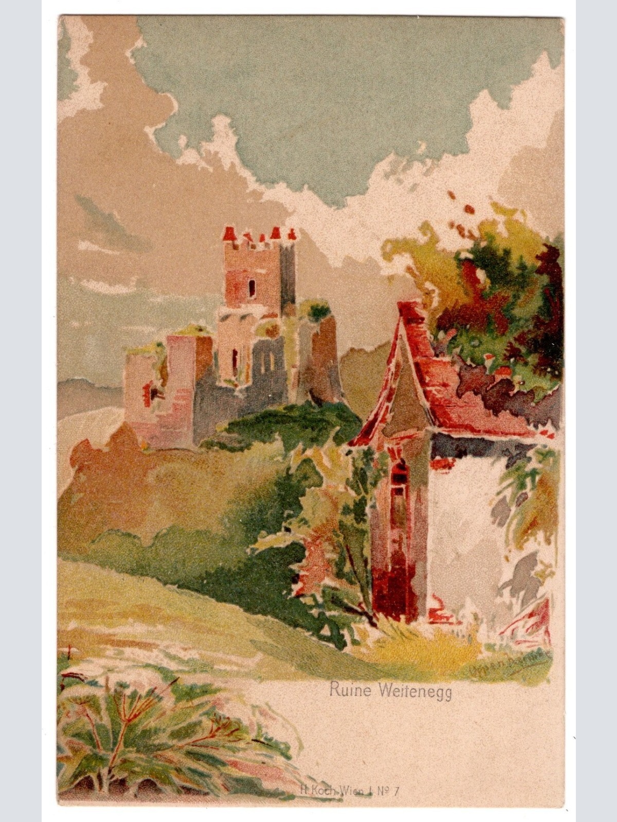 AK, Ruine Weitenegg Leiben, Niederösterreich, Ansichtskarte (S6843)