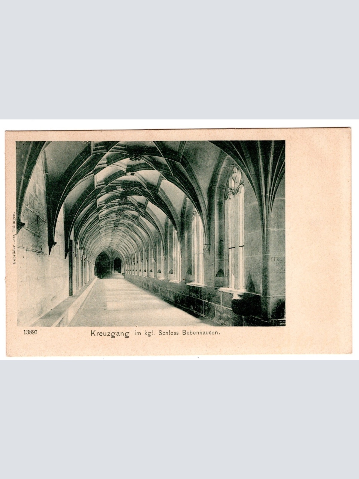 AK, Kreuzgang im kgl. Schloss Bebenhausen, Ansichtskarte (S6849)