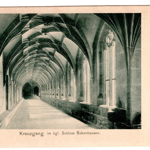 AK, Kreuzgang im kgl. Schloss Bebenhausen, Ansichtskarte (S6849)