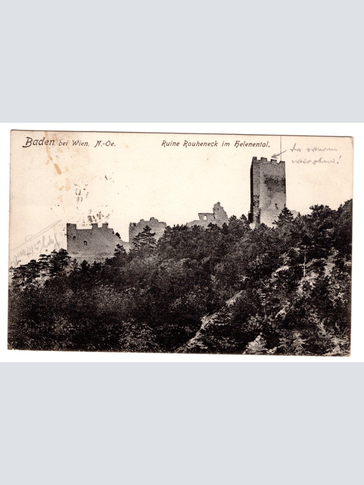 AK, Baden bei Wien, Ruine Rauheneck, Niederösterreich, Ansichtskarte (S6910)