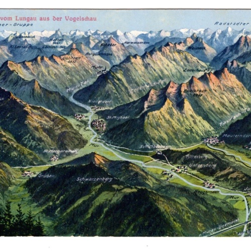 AK, Panorama vom Lungau aus der Vogelschau, Salzburg, Ansichtskarte (S6936)