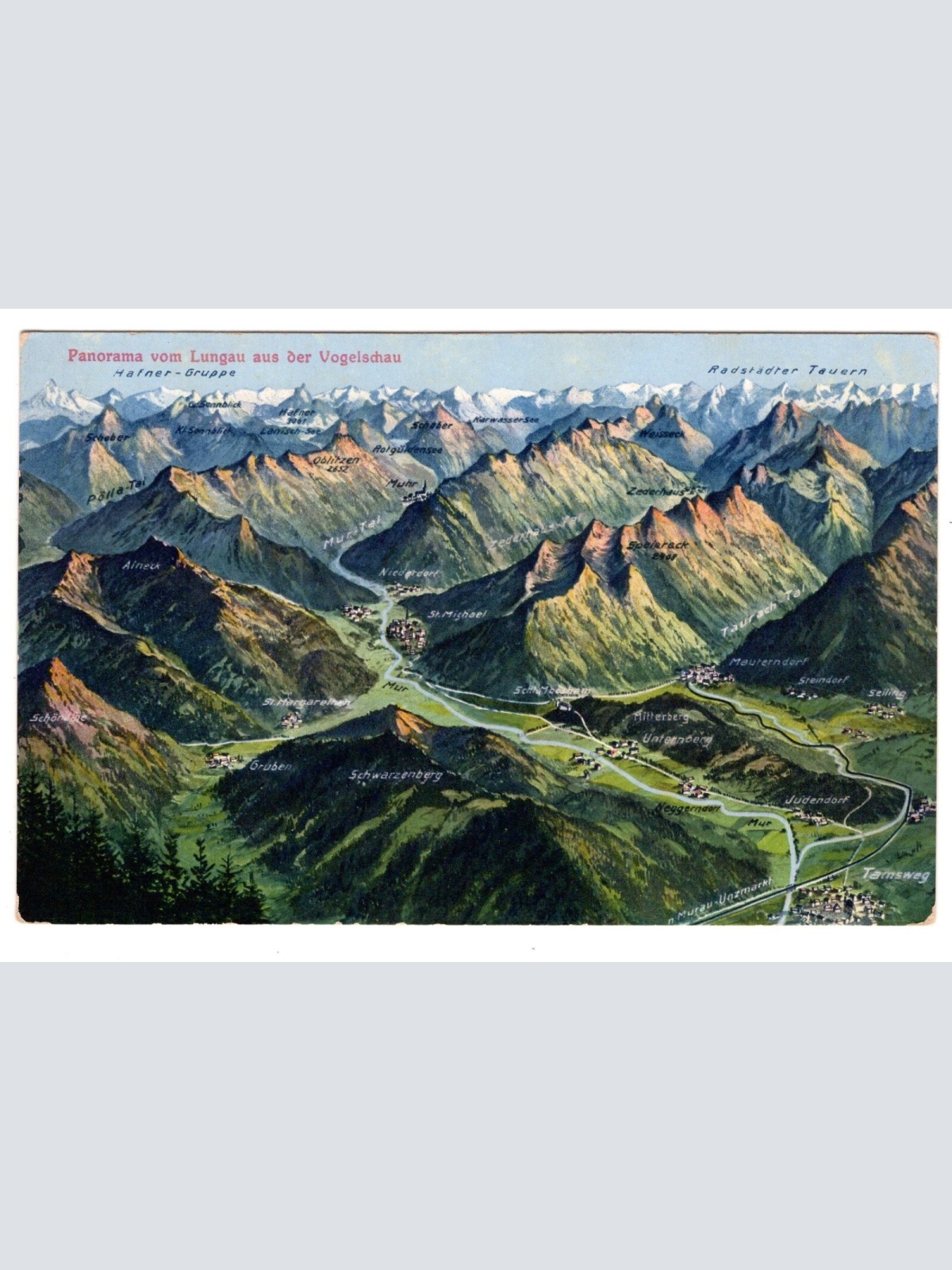 AK, Panorama vom Lungau aus der Vogelschau, Salzburg, Ansichtskarte (S6936)