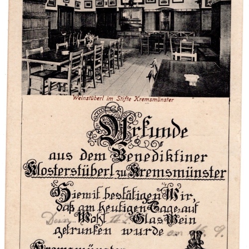 AK, Weinstüberl im Stifte Kremsmünster, Oberösterreich, Ansichtskarte (S6947)