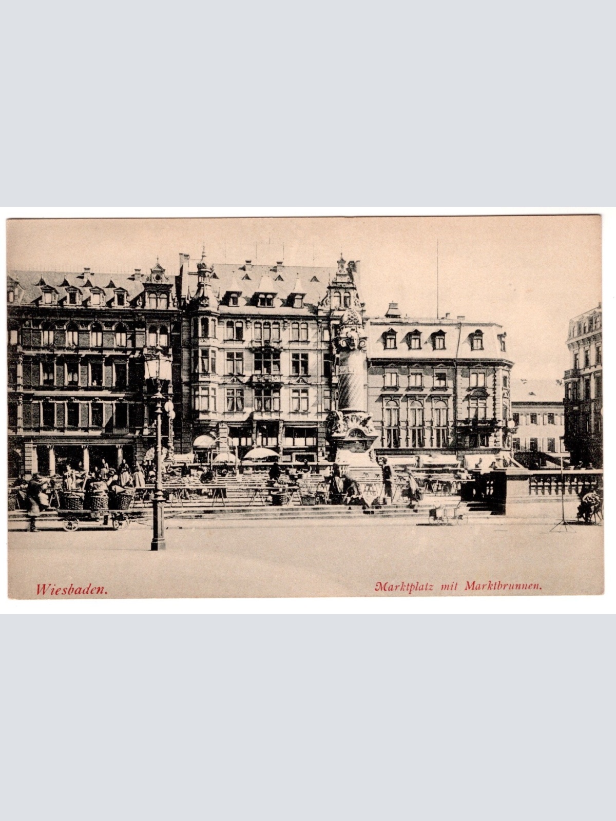 AK, Wiesbaden, Marktplatz mit Marktbrunnen, Hessen, Ansichtskarte (S7056)