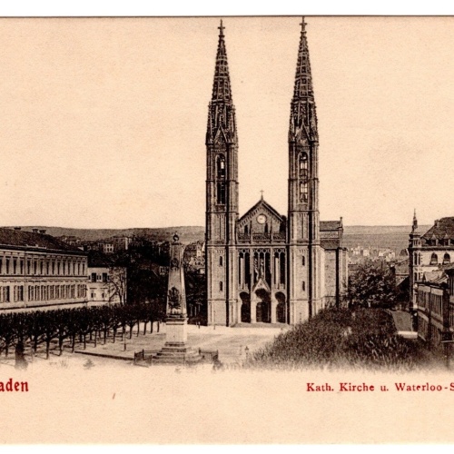 AK, Wiesbaden, Kath Kirche, Hessen, Ansichtskarte (S7077)