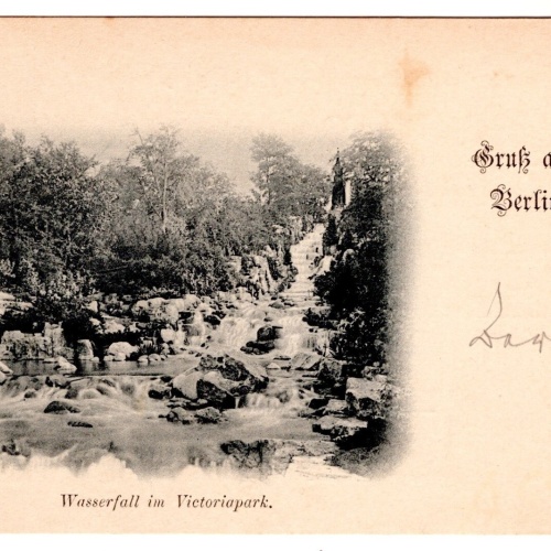 AK, Gruß aus Berlin, Wasserfall im Victoriapark, Ansichtskarte (S7081)
