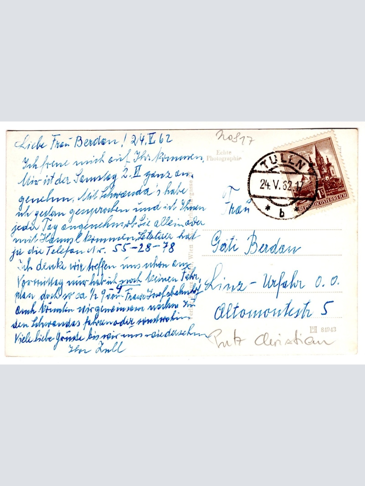 AK, Tulln an der Donau, Pfarrkirche, Niederösterreich, Ansichtskarte (S7106)