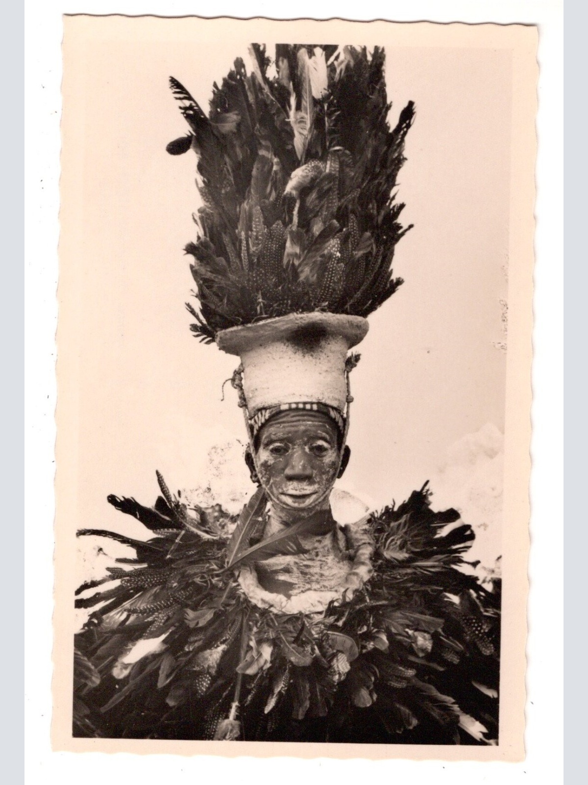 AK, Guinee, Danseur oiseau costume de plumes, Ansichtskarte (S7279)