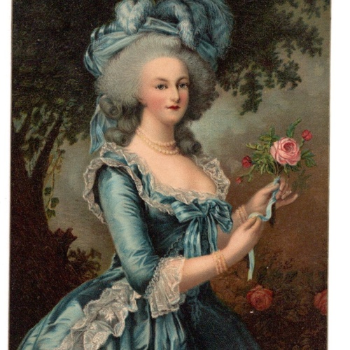 AK, Frau mit Hut und Rose, Ansichtskarte (S7284)