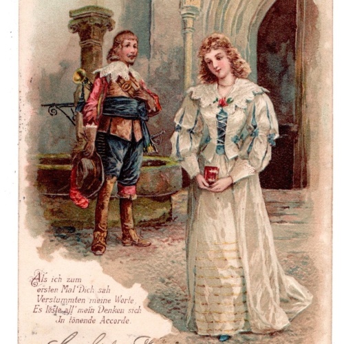 Präge-AK, Als ich zum ersten Mal dich sah Verstummten, Ansichtskarte (S7285)