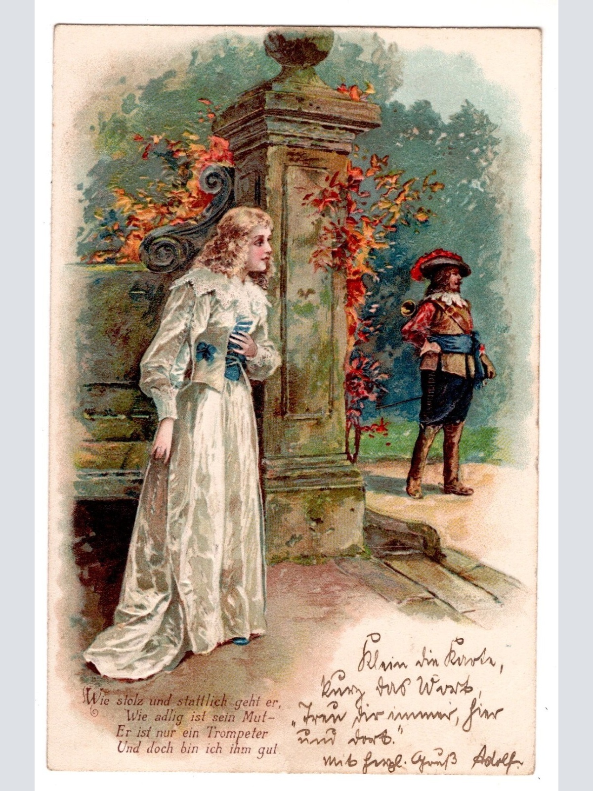 Präge-AK, Wie stolz und sattlich geht er, Wie adelig ist, Ansichtskarte (S7288)