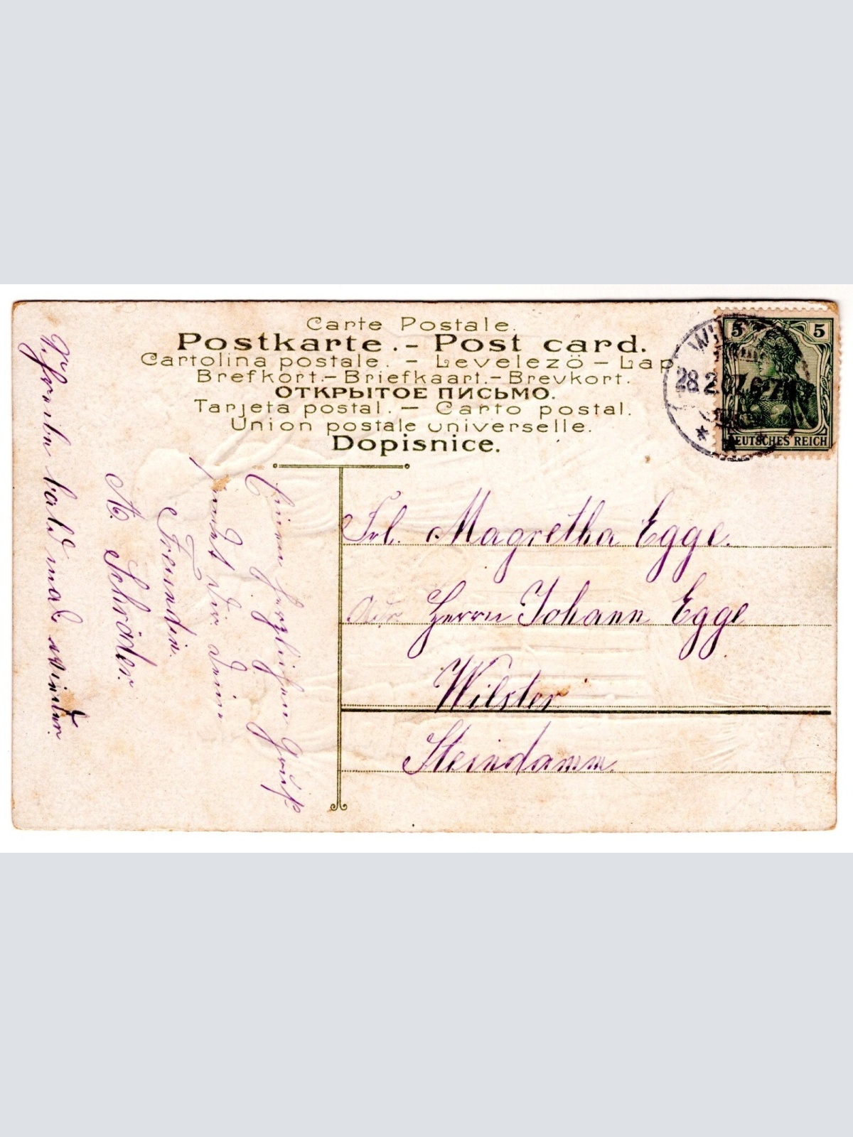 Präge-AK, Teure Heimat sei gegrüsst, Ansichtskarte (S7289)