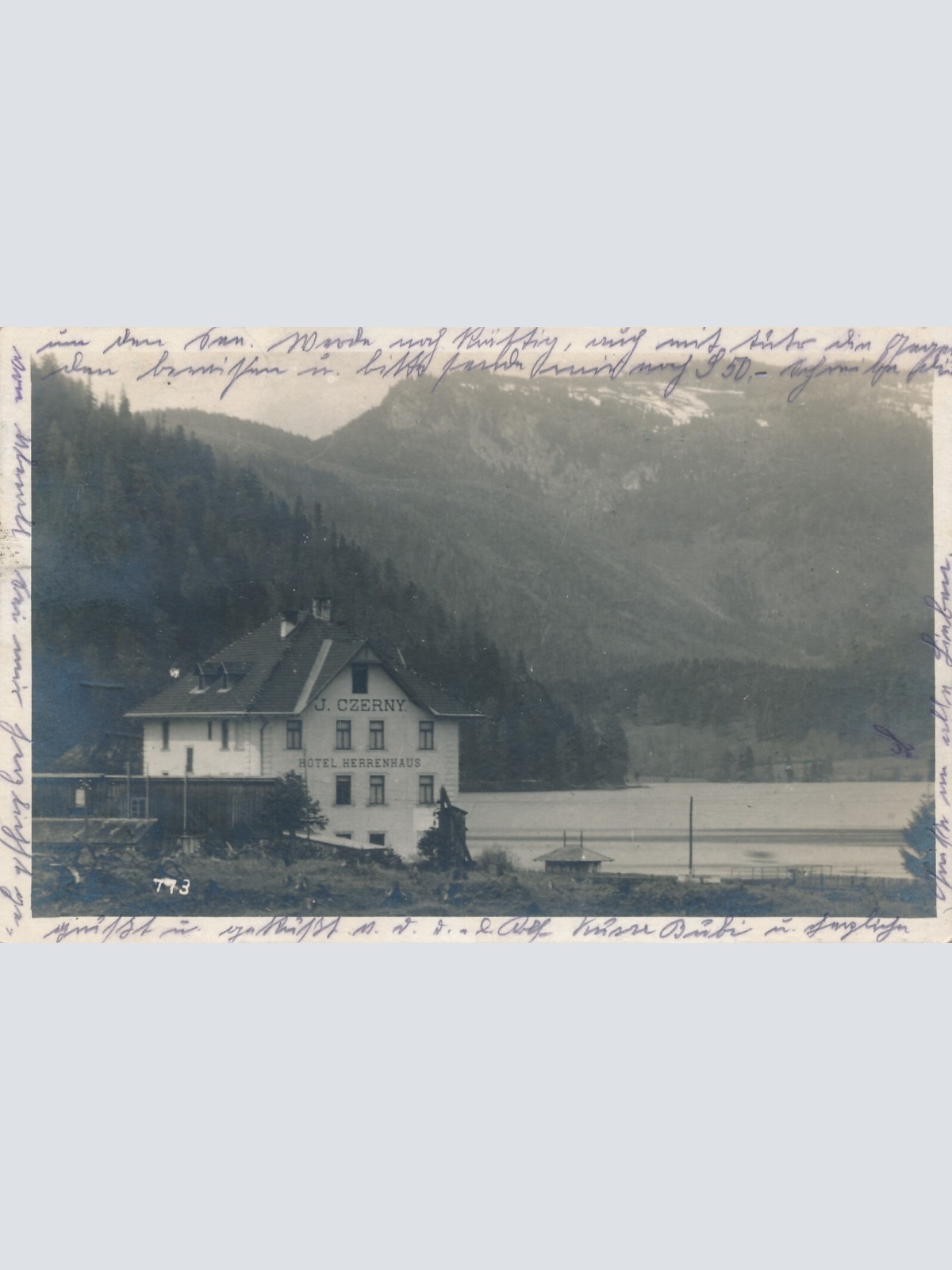 AK Erlaufsee bei Mariazell J. Czerny Hotel Herrenhaus Ansichtskarte (14518)