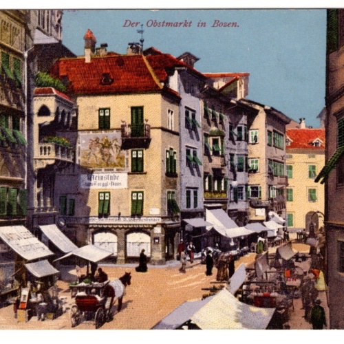 AK, Der Obstmarkt in Bozen, Italien, Ansichtskarte (S7297)