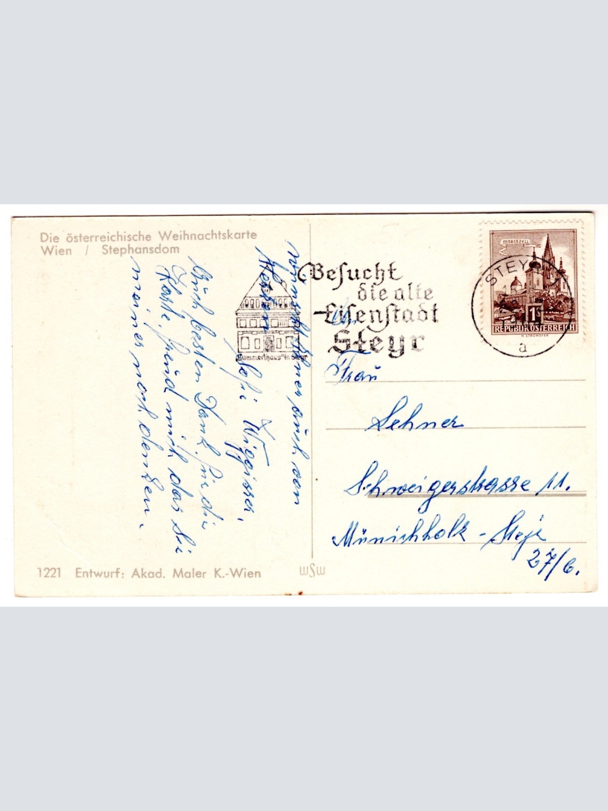 AK, Die österreichische Weihnachtskarte, Wien, Stephansdom Ansichtskarte (S7305)