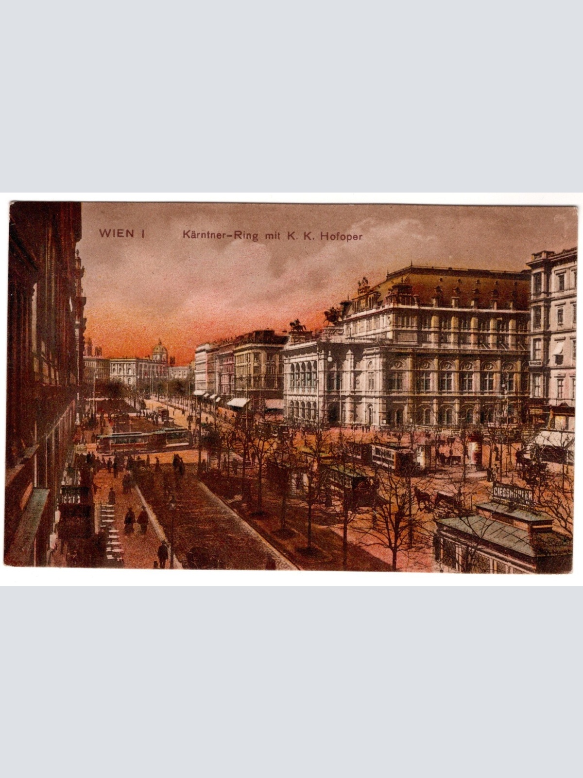AK, Kärntner Ring mit K. K. Hofoper, Wien, Ansichtskarte (S7308)