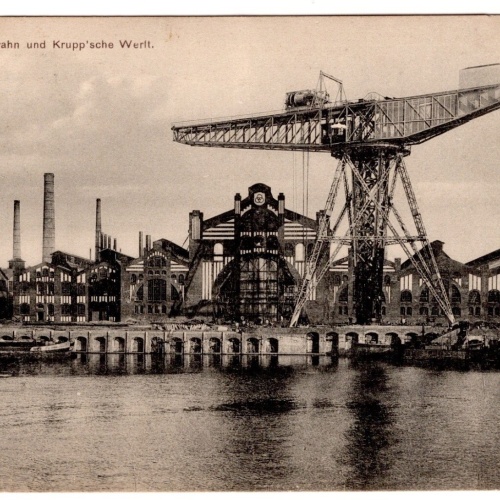 AK, Kiel, Schleswig-Holstein, Riesenkrahn und Krupp'sche, Ansichtskarte (S7339)