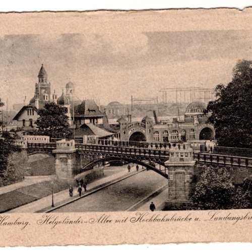 AK, Hamburg, Helgoländer-Allee mit Hochbahnbrücke, Ansichtskarte (S7341)