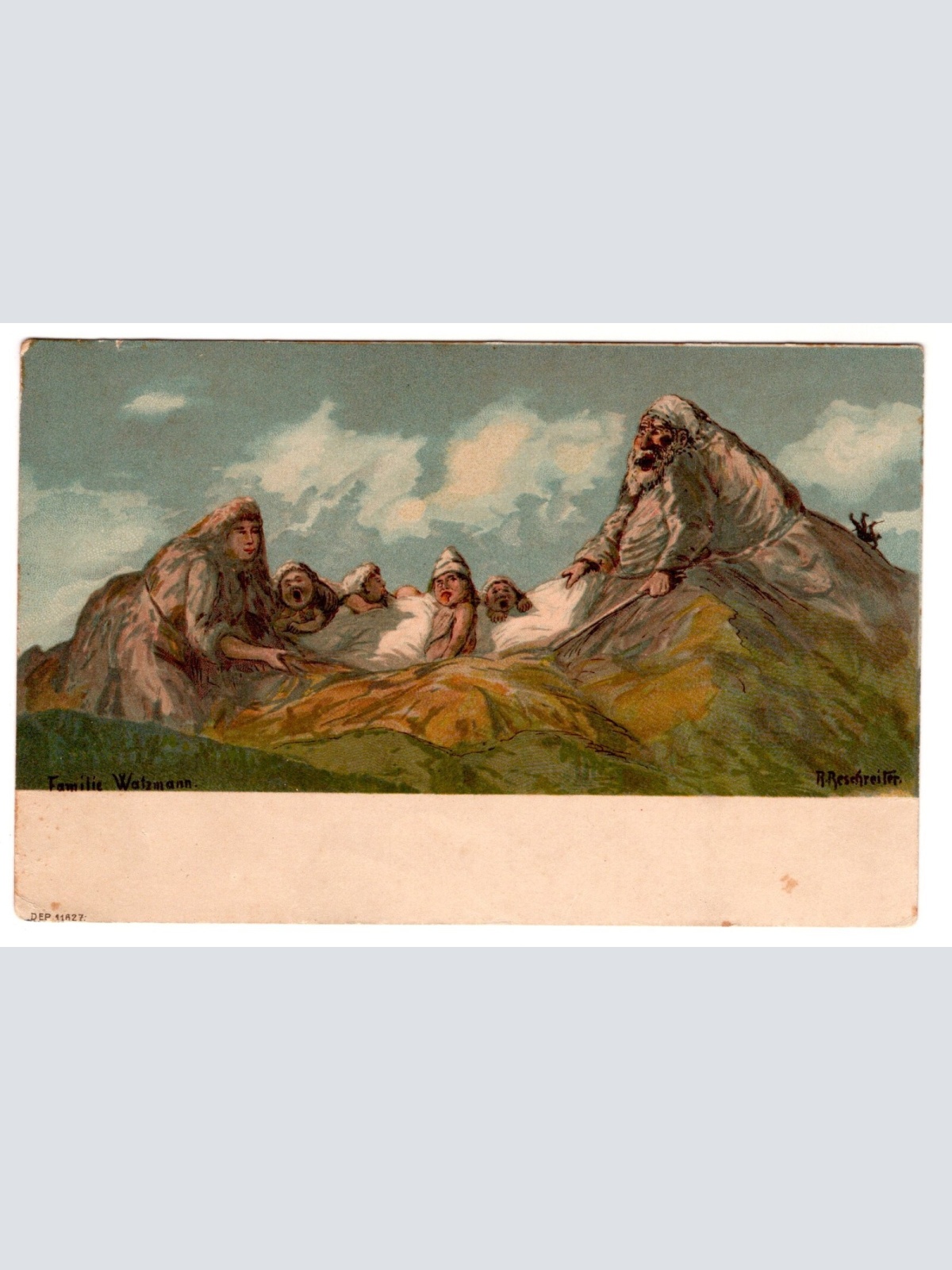 AK, Familie Watzmann, Bayern, Ansichtskarte (S7348)