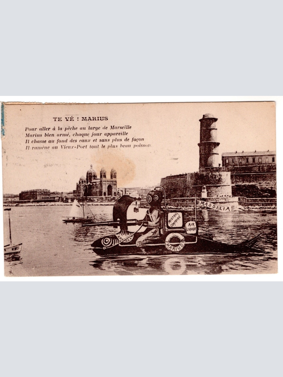 AK, Marseille, Te ve, Marius, Frankreich, Ansichtskarte (S7379)