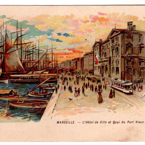 AK, Marseille, L'Hotel de Ville et Quai, Frankreich, Ansichtskarte (S7390)