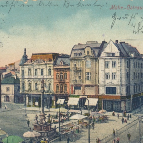 AK aus Mähr Ostrau Ringplatz Tschechoslowakei Ansichtskarte (14349)