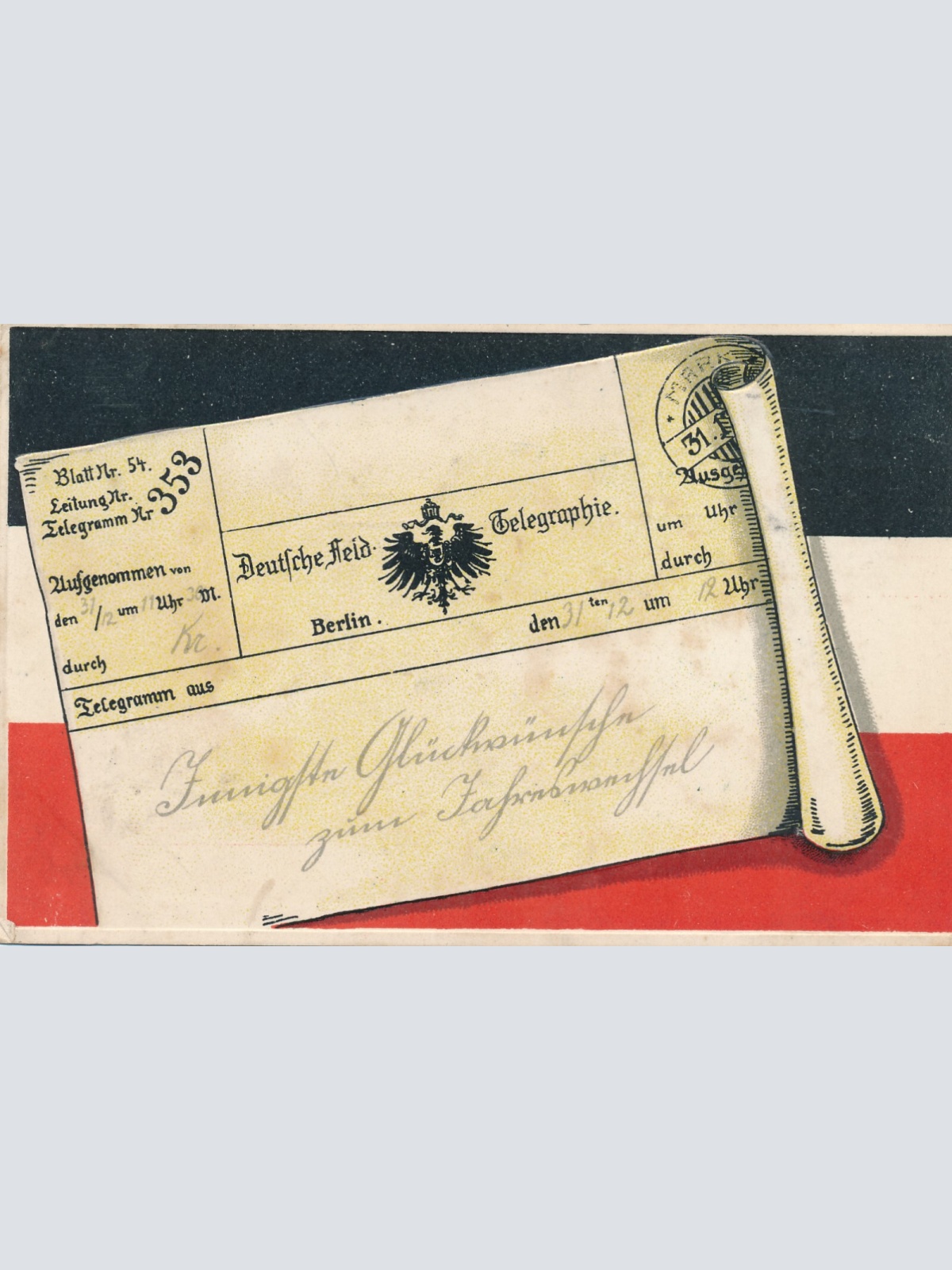 AK Telegramm - Karte Deutsche Feld Telegraphie Militaria Ansichtskarte (14615)