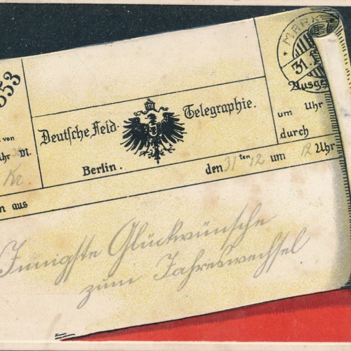 AK Telegramm - Karte Deutsche Feld Telegraphie Militaria Ansichtskarte (14615)