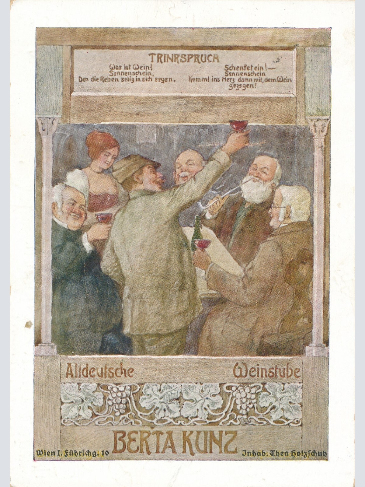 AK aus Wien Altdeutsche Weinstube Berta Kunz Ansichtskarte (14577)